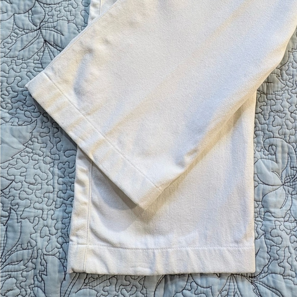 St. John Sport by Marie Gray Cream Cotton Blend Straight Leg Trousers Sz 10💚 - Picture 8 of 12